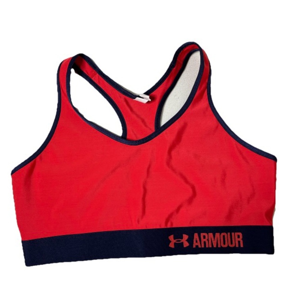 Armour Red and navy blue Sports Bra size L gently used.
